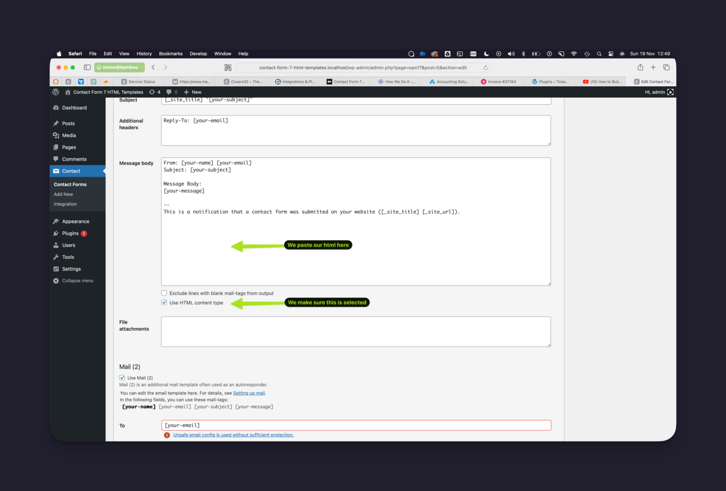 Edit Contact Form 7