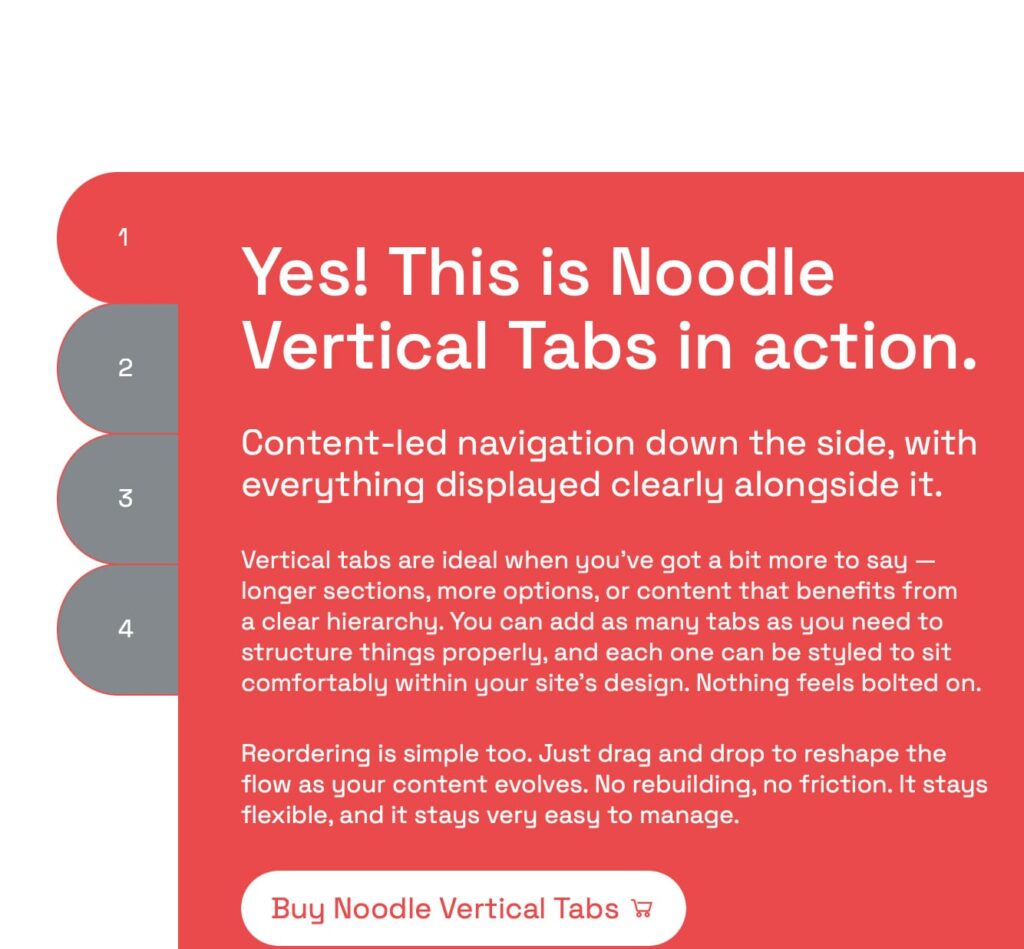 Curved Vertical Tabs, Change of Colour