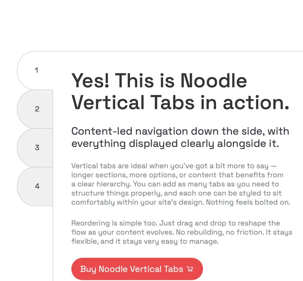 Curved Vertical Tabs, Change of Width