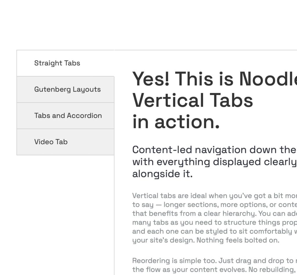 Straight Vertical Tabs